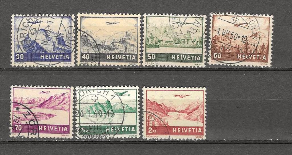 Vliegtuigen-1 Zwitserland, Ophalen of Verzenden, Gestempeld, Vliegtuigen