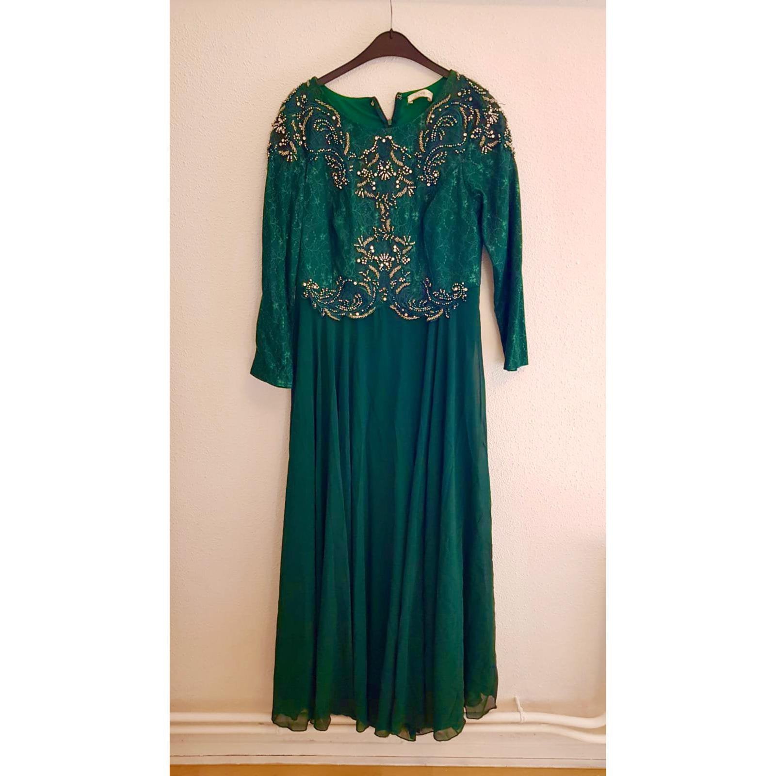 Dames avondjurk abiye feestjurk, Kleding | Dames, Jurken, Ophalen of Verzenden, Zo goed als nieuw, Maat 46/48 (XL) of groter, Onder de knie