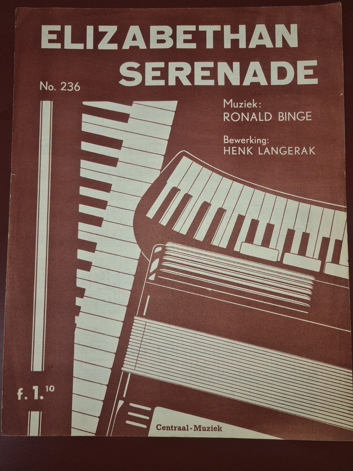 Elizabethan Serenade - Ronald Binge - Accordeon bladmuziek, Muziek en Instrumenten, Gebruikt, Klassiek, Ophalen of Verzenden, Artiest of Componist