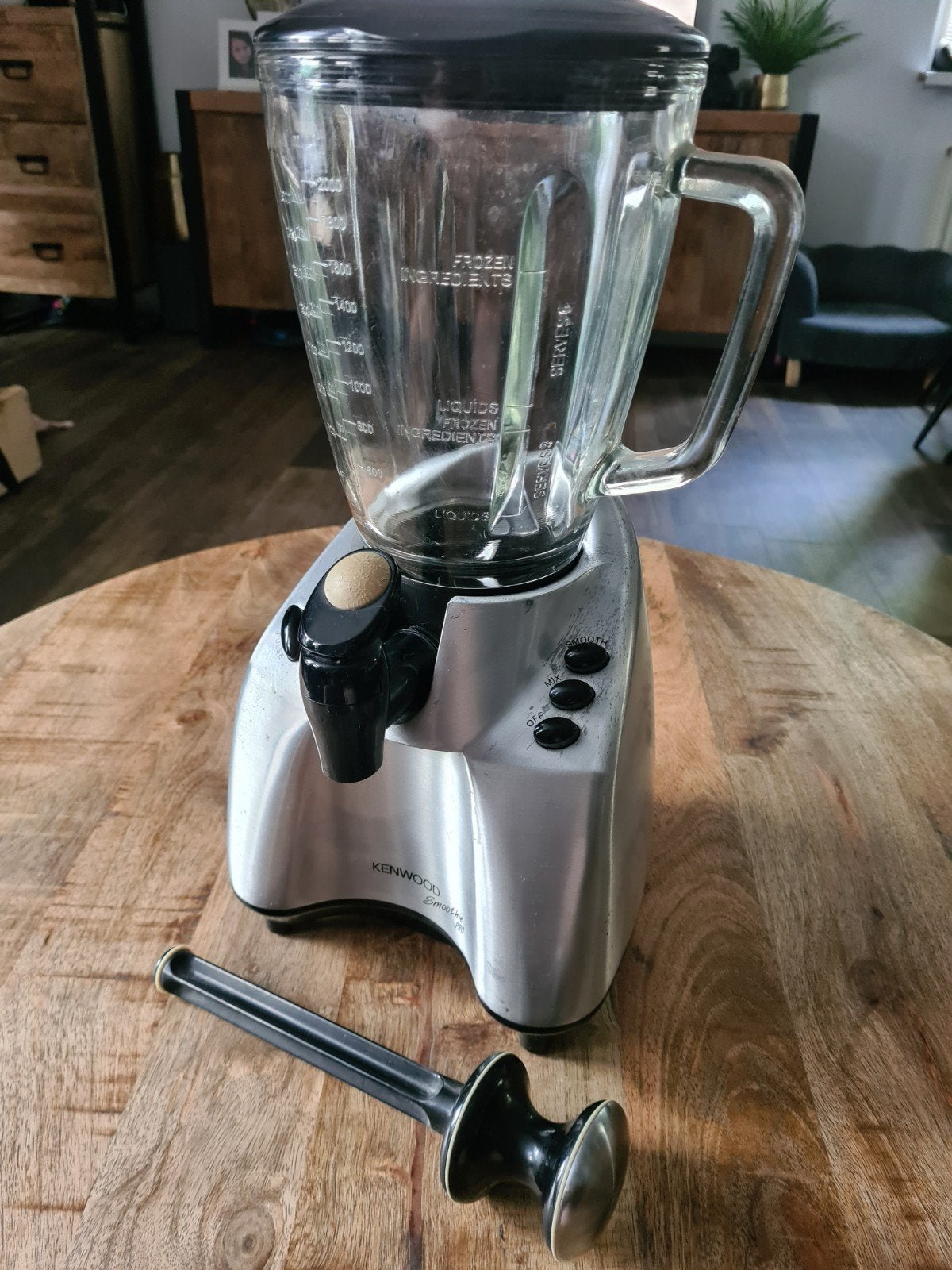 Kenwood Smoothie Pro SB300 Blender – Glazen kan – Compleet, Witgoed en Apparatuur, Keukenmixers, Zo goed als nieuw, 3 snelheden of meer