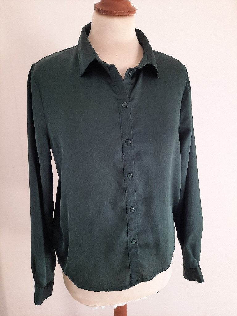 ZGAN Deense kwaliteitsblouse donkergroene JDY mt.36, Ophalen of Verzenden, Zo goed als nieuw, Maat 36 (S), JDY