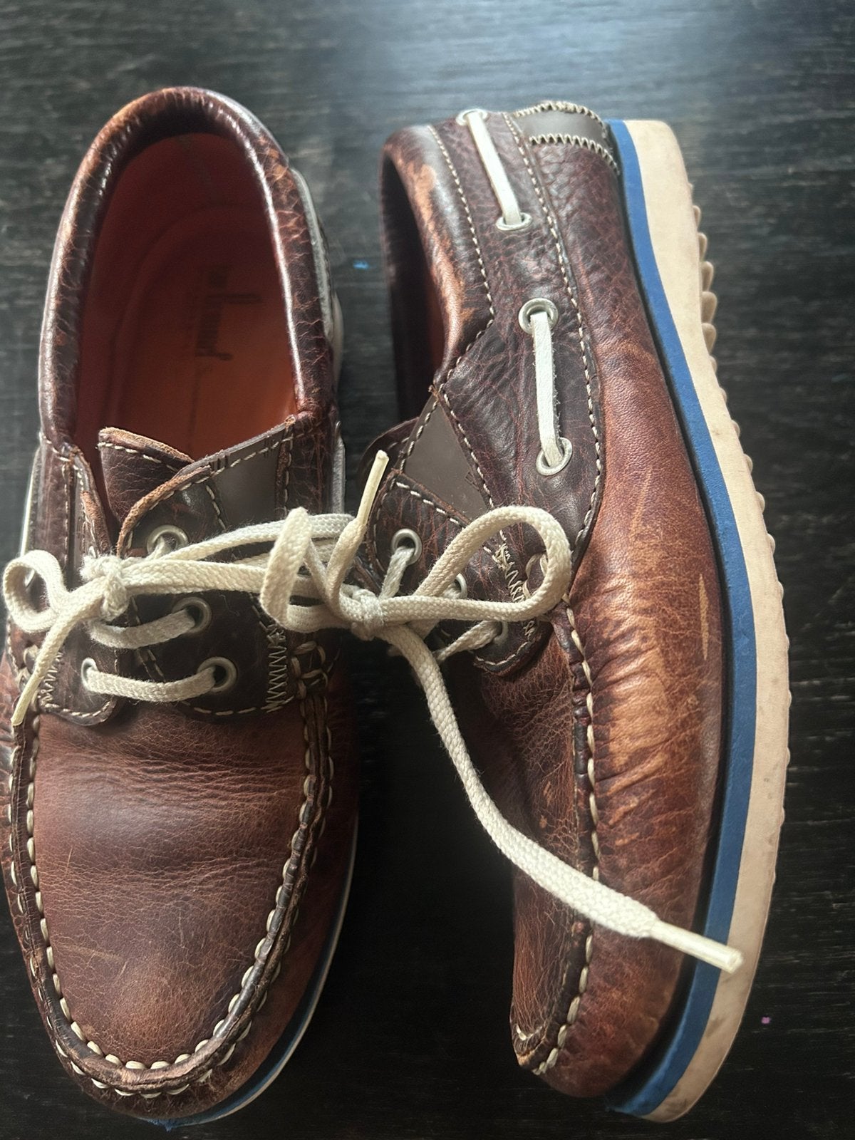Floris van Bommel bootschoenen schoenen loafers maat 4 37, Bruin, Gedragen, Loafers, Ophalen