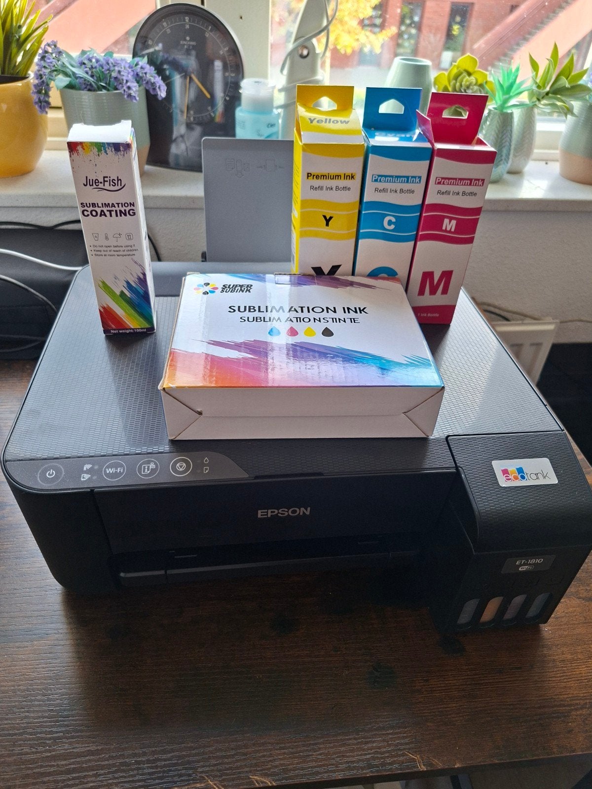 sublimatie printer-hittepers-mokken/flessenpers enz. incl., Ophalen, Gebruikt, Epson et 1810, Printer