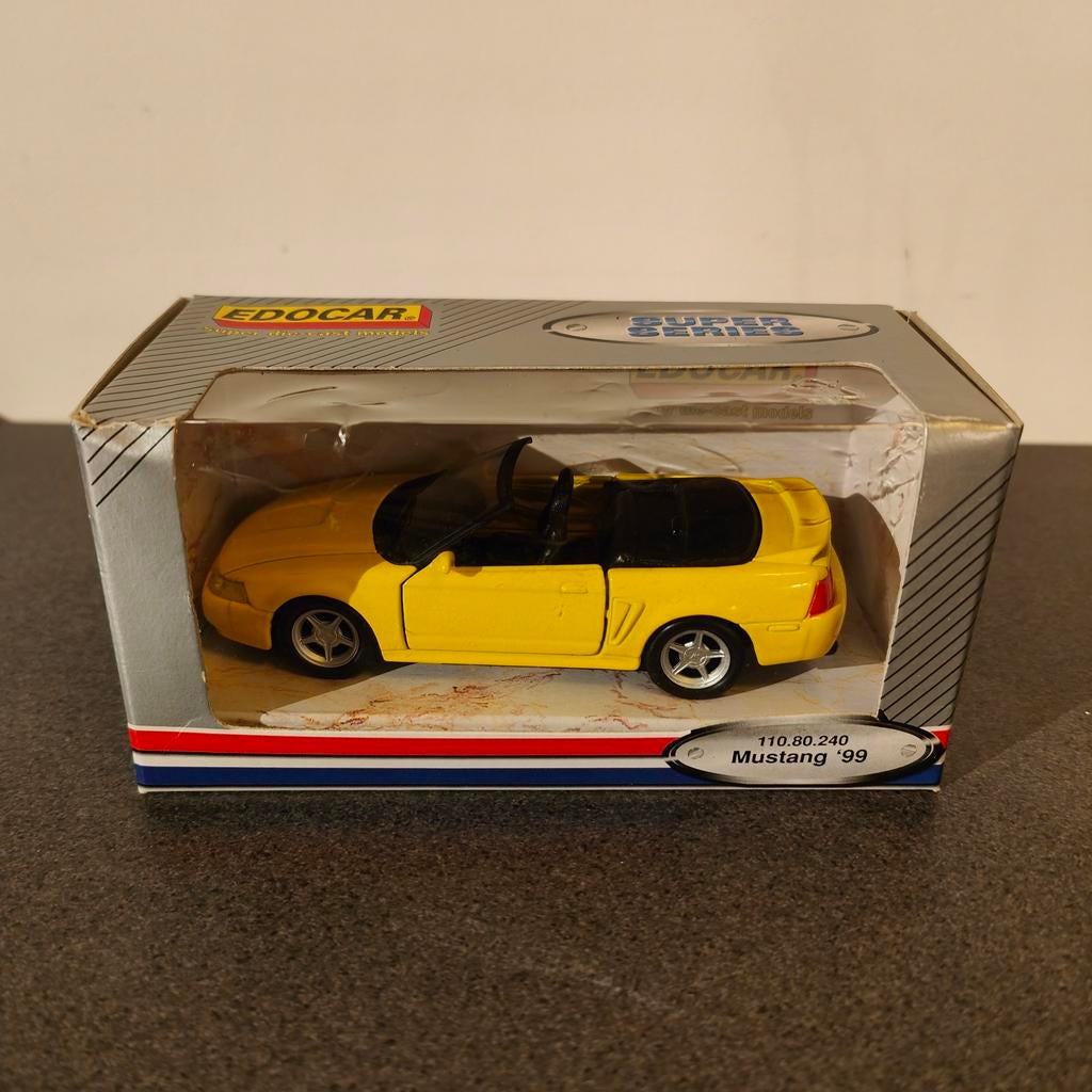 EDOCAR Super Series Mustang '99 Modelauto - Geel, Ophalen of Verzenden, Nieuw, Auto, Overige merken