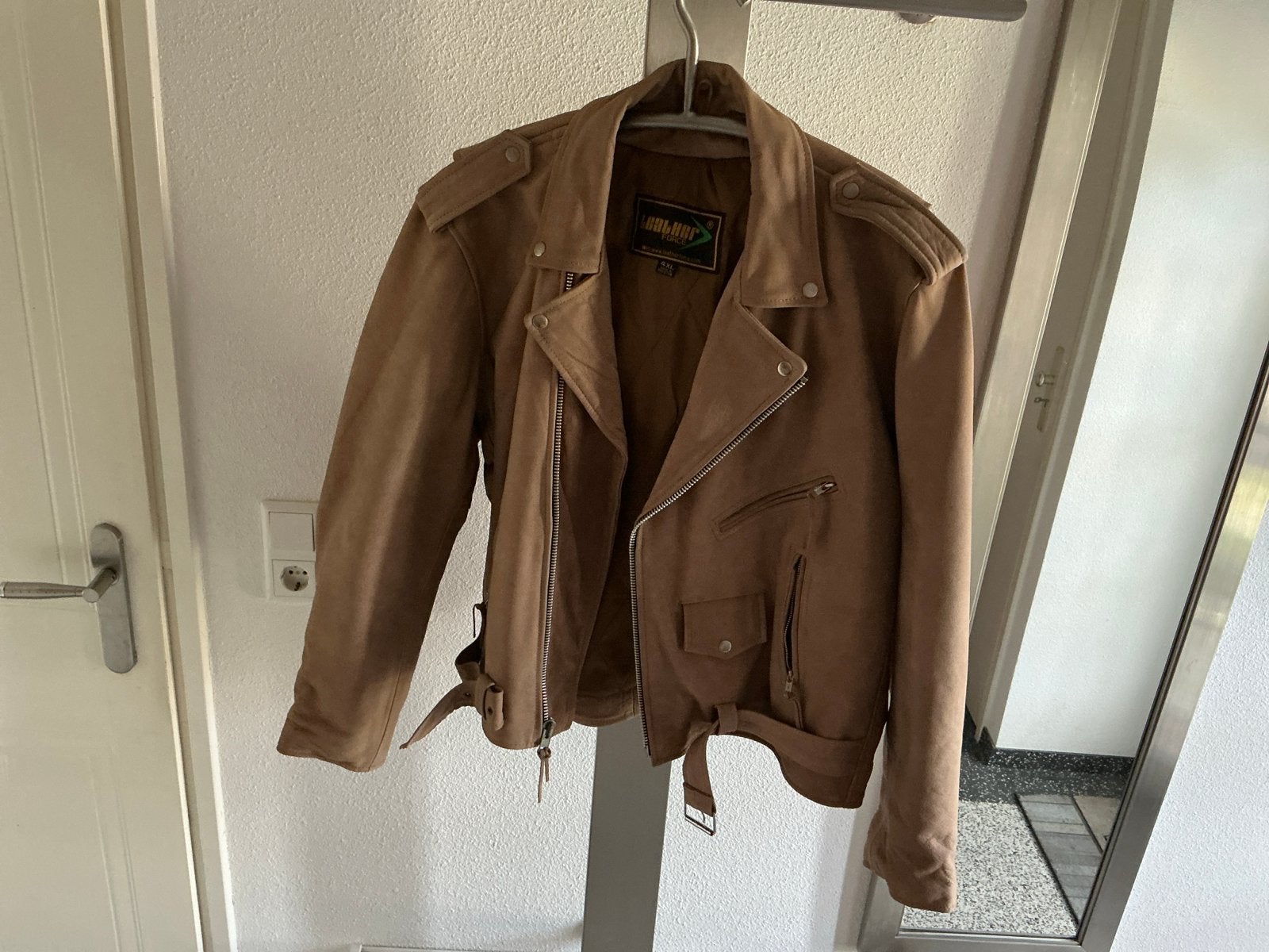 Stijlvol suède bikerjack van Leather Force, Ophalen of Verzenden, Nieuw, Maat 46/48 (XL) of groter, Bruin
