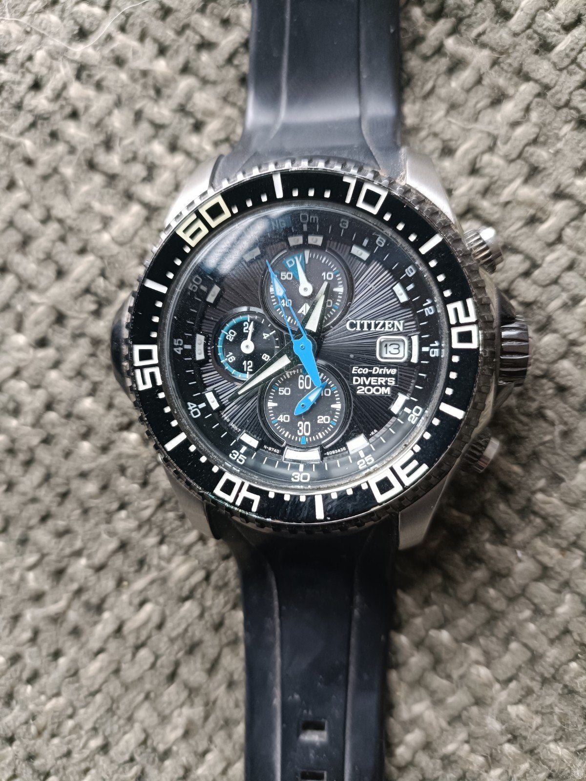 Citizen Promaster Aqualand Eco-Drive Chronograph, Sieraden, Tassen en Uiterlijk, Gebruikt, Staal, Kunststof, Ophalen of Verzenden