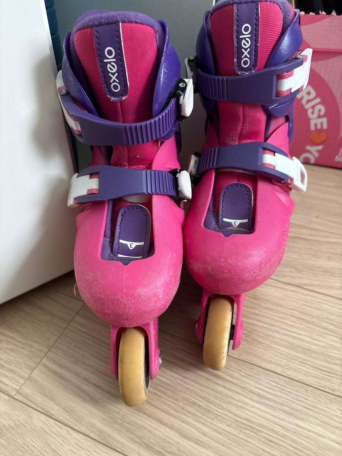 Oxelo kinderskates roze/paars - Verstelbaar maat 28-30, Ophalen, Kinderen, Verstelbaar, Gebruikt