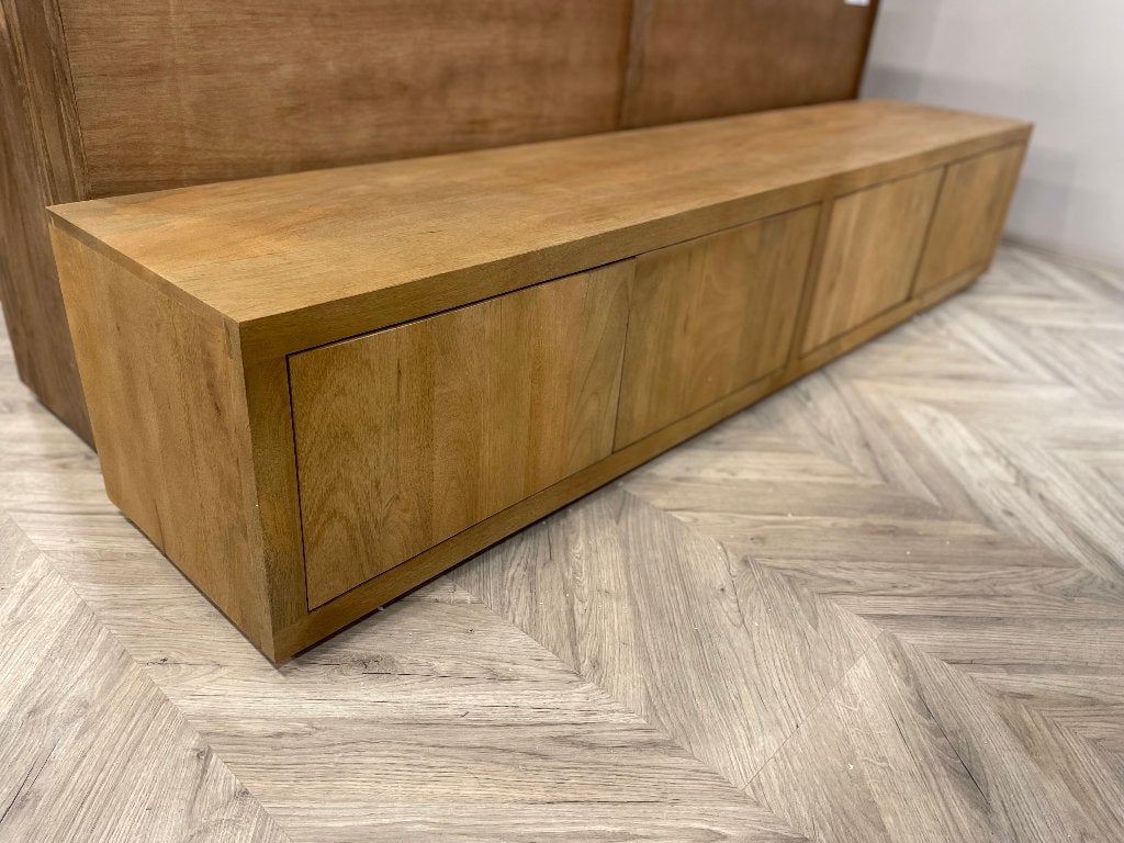 LEEGVERKOOP MODERN TV KAST MANGO 599 CHEFMEUBEL ! 210 cm, Bruin, Nieuw, Ophalen of Verzenden, Modern
