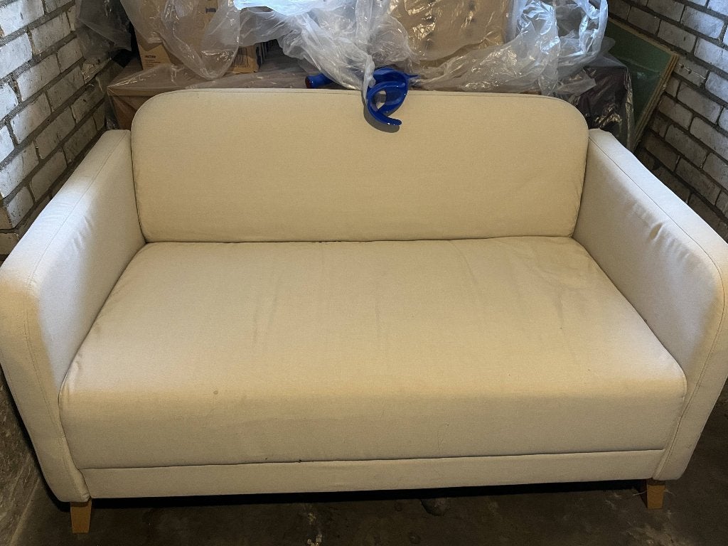 LINANÄS 2-zitsbank, Vissle beige, Ophalen, Gebruikt, 75 tot 100 cm, Vierpersoons of meer