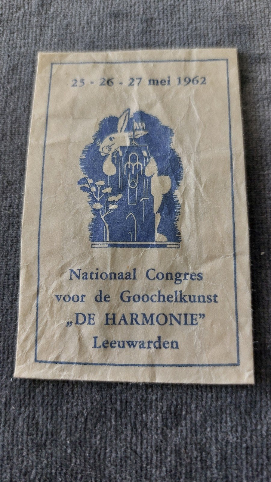 Leeuwarden, "De Harmonie"1962 nationaal congres Goochelkunst, Verzenden, Nederland