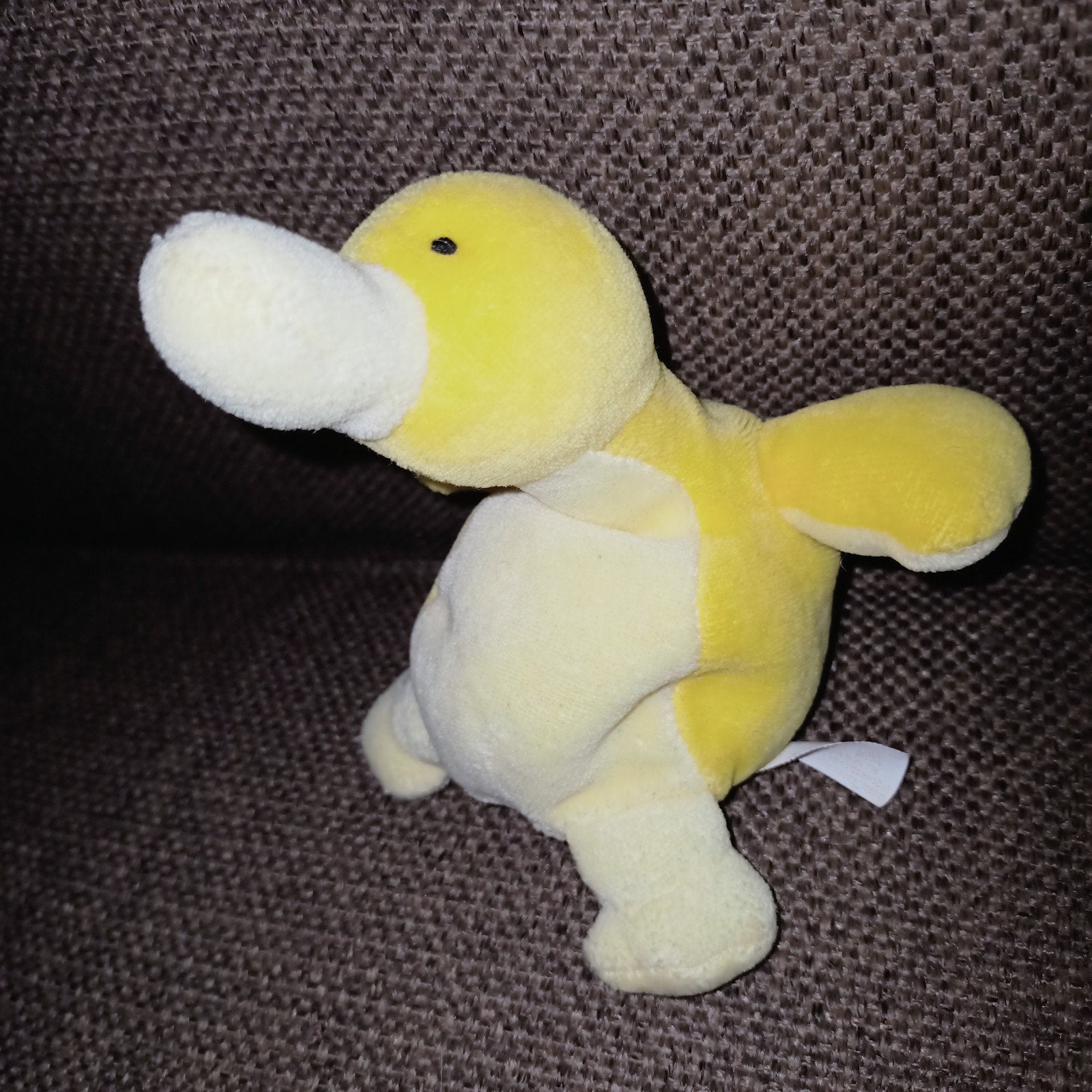 Vintage happy horse geel beanie eendje. 1998, Kinderen en Baby's, Speelgoed | Knuffels en Pluche, Geel, Happy Horse, Wasbaar, Ophalen of Verzenden