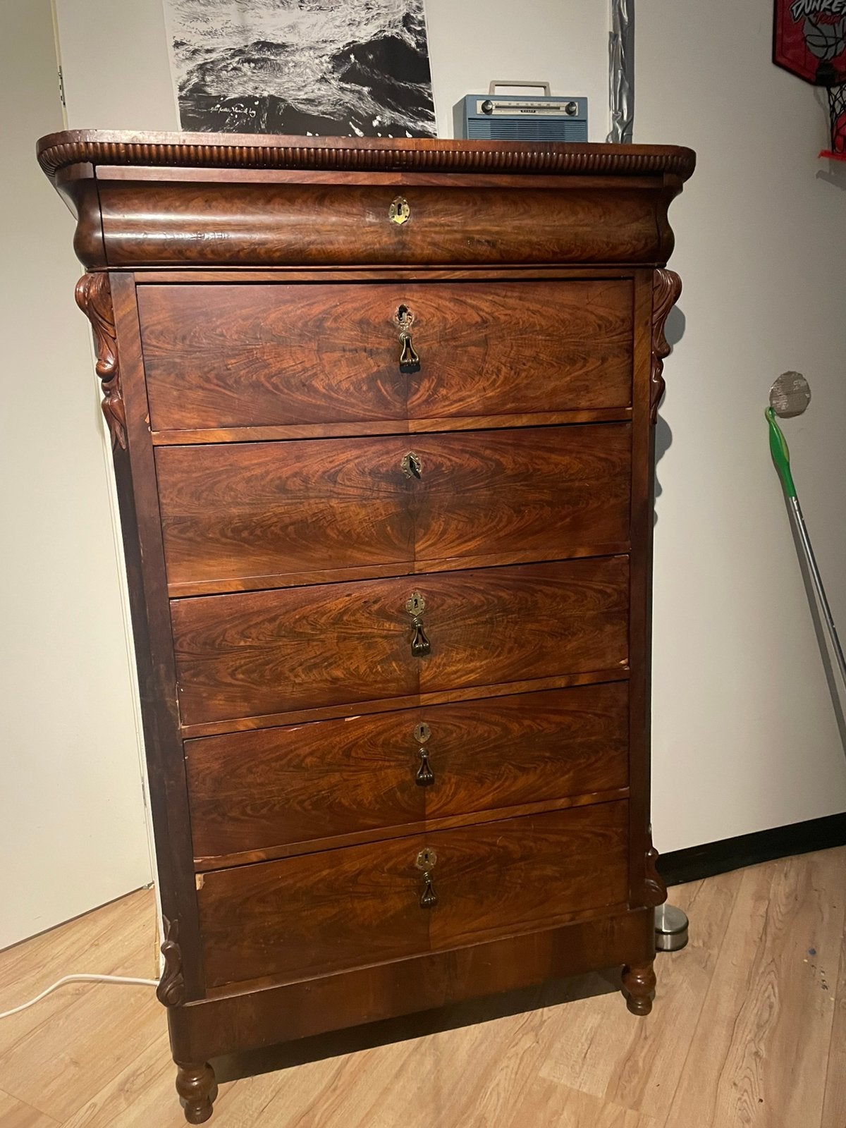 Biedermeier secretaire/ ladekast; antieke ladekast-bureau, Ophalen of Verzenden