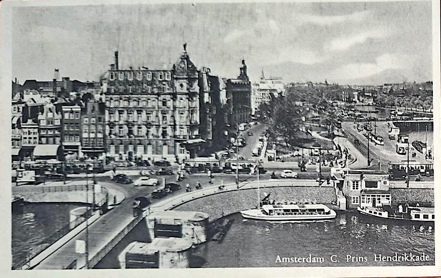 Amsterdam- C + Prins Hendrikkade 1954, Verzenden, 1940 tot 1960, Gelopen, Noord-Holland