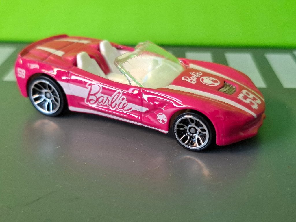 Hotwheels - 2014 Corvette Convertible Barbie [roze] 1/60, Ophalen of Verzenden, Zo goed als nieuw, Auto