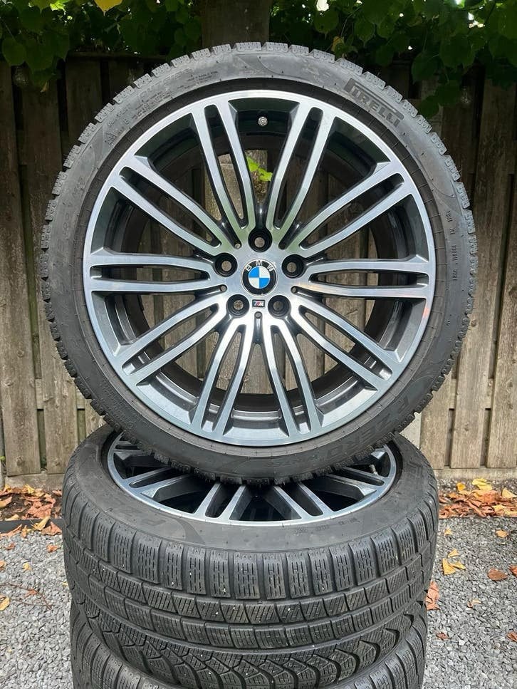 OEM BMW 5 serie G30 G31 lm velgen 19 inch breedset 664m rft, Gebruikt, 275 mm, Banden en Velgen, Winterbanden