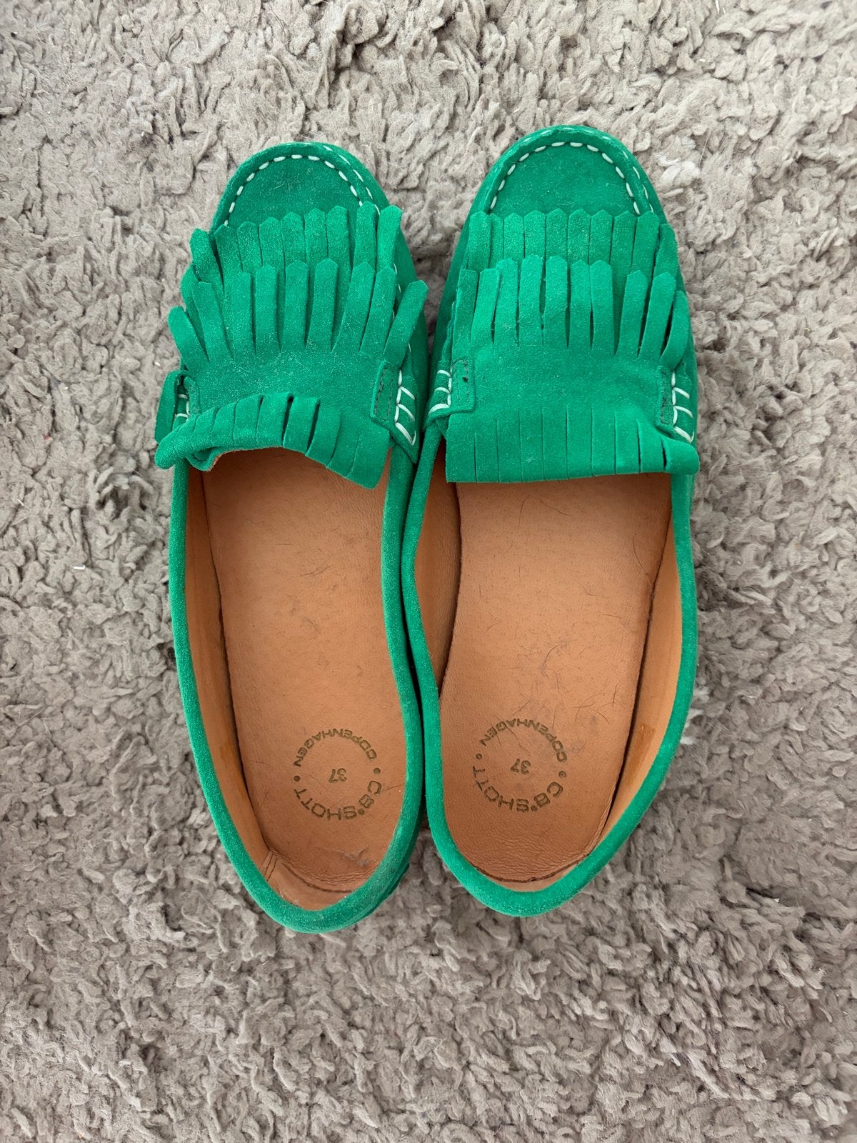 Ca’Shott nieuw 37 Groene suède mocassins met franjes, Nieuw, Ophalen of Verzenden, Espadrilles of Moccasins, Groen