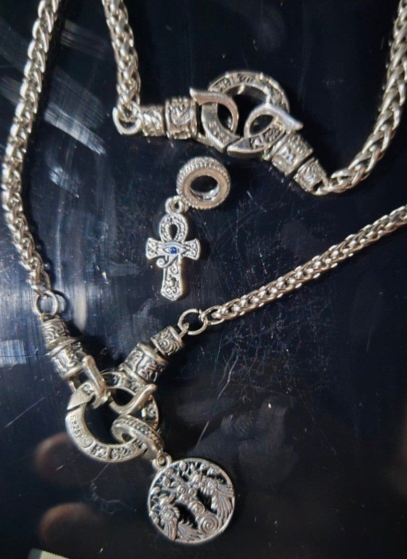 buddah to buddha viking style set 4 dellig Echt silver, Sieraden, Tassen en Uiterlijk, Kettingen, Ophalen, Zilver, Zilver