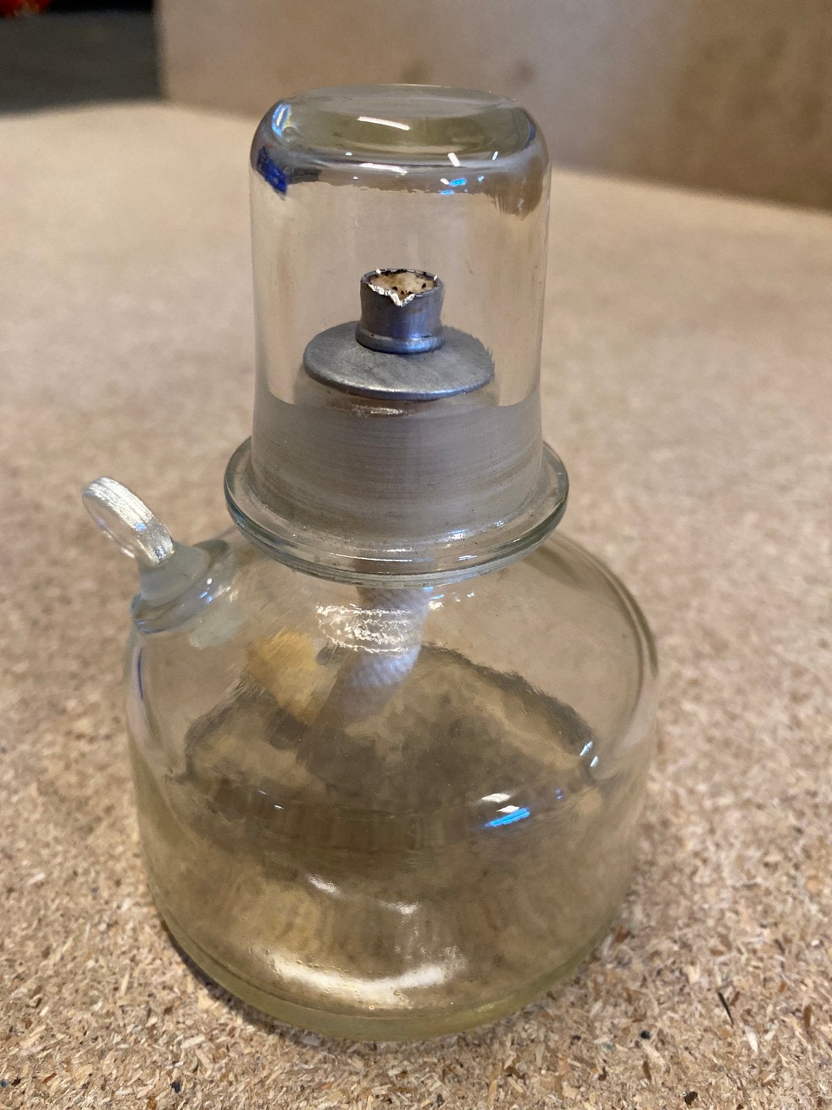 Olie lamp glas gebruikt, Ophalen of Verzenden