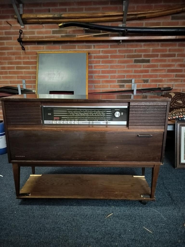 Grundig , Radio Meubel met Platenspeler - Klassiek Desi, Ophalen, Gebruikt, Platenspeler, Overige merken