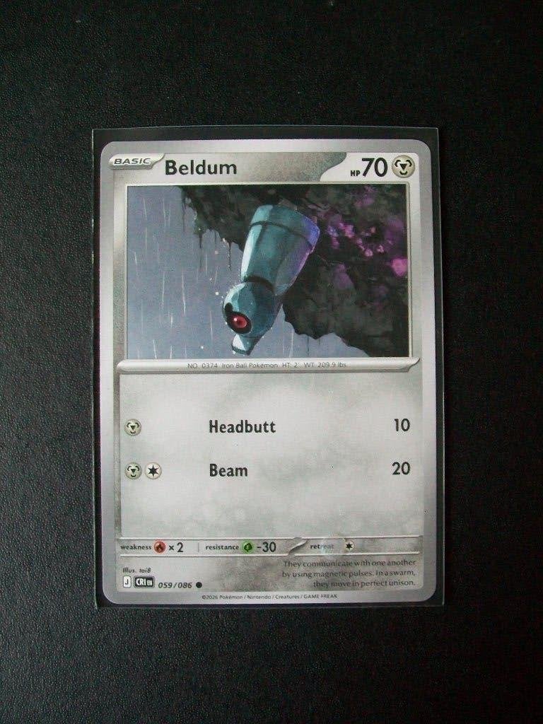 2645: Nieuwe Pokemon Kaart BELDUM HP 70 (059/086), Verzenden, Nieuw, Losse kaart