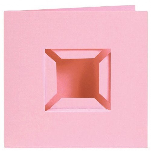 Kaarten passe-partout dubbele ril voorkant 4 stuks roze, Blanco kaart of Basiskaart, ., Nieuw, Ophalen of Verzenden