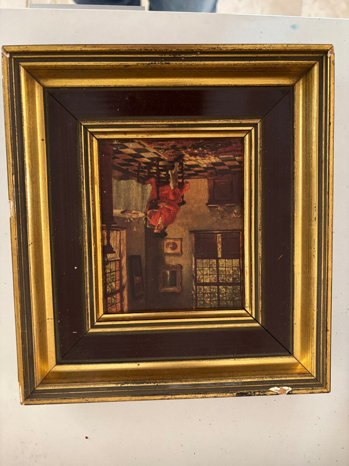 Schilderijtje olieverf in lijst, Ophalen of Verzenden, Ingelijst, Olieverf