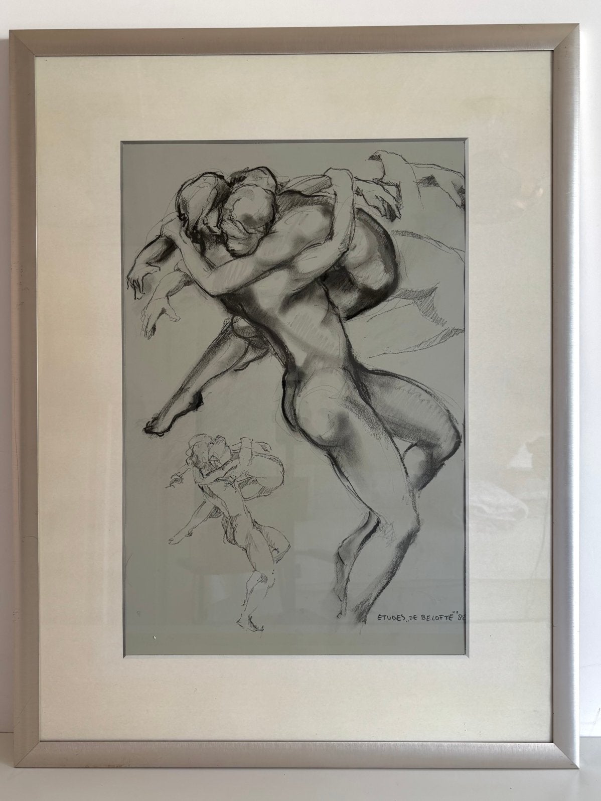 Kees Verkade, reproductie Études de Belotte ’88, ingelijst, Ophalen, Portret en Figuren, Ingelijst, Overige techniek
