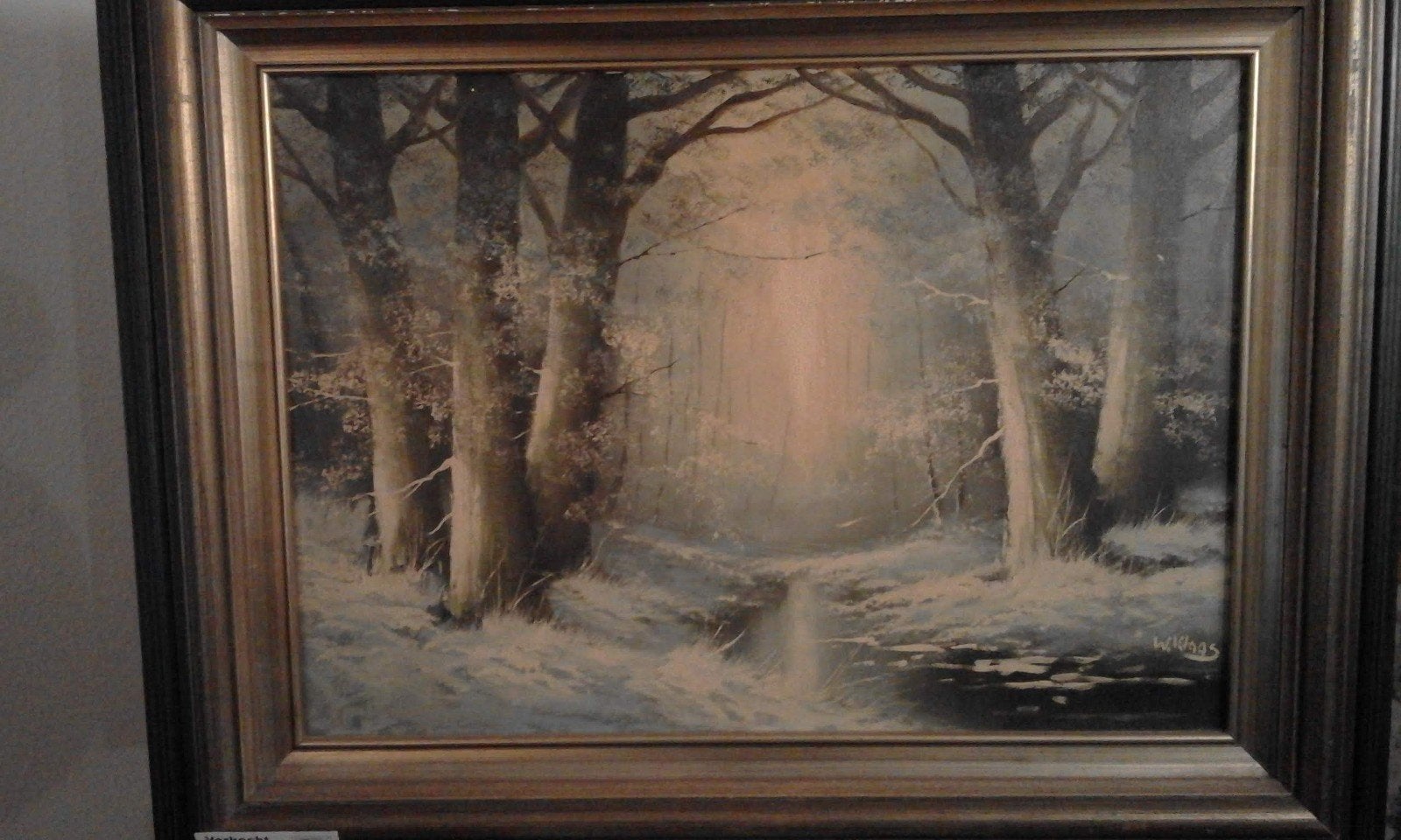 Schilderij van Willem Kloos - Winterlandschap in het bos, Antiek en Kunst, Ophalen of Verzenden