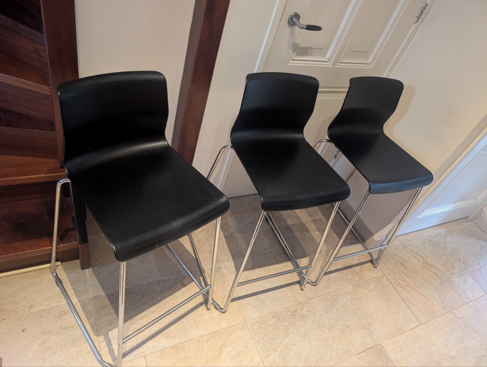 4 barkrukken Ikea Glenn, Huis en Inrichting, Ophalen, Kunststof, Met voetsteun, 60 tot 90 cm