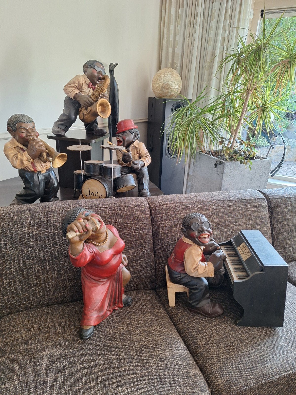 set Jazz muzikanten., Ophalen, 45 cm, Steen/keramiek, Zo goed als nieuw