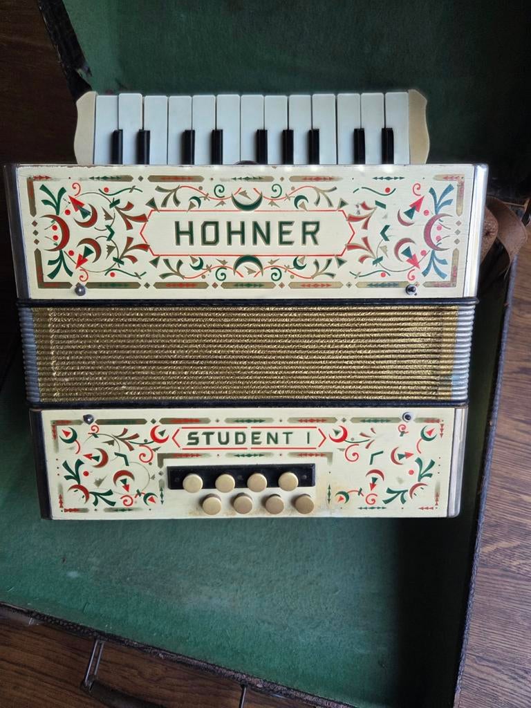 Vintage Hohner Student I Accordeon met Koffer, Muziek en Instrumenten, Ophalen, Gebruikt, Overige formaten, Toetsaccordeon