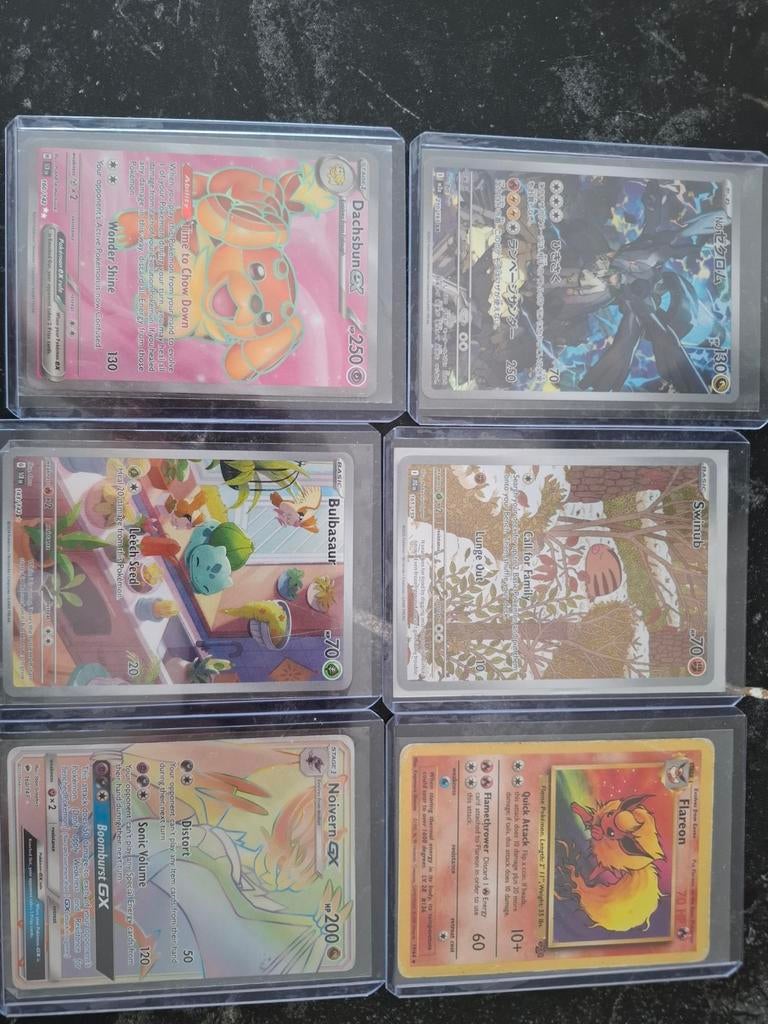 Pokémon Kaarten Collectie: Dachsbun, Bulbasaur, Noivern GX, Ophalen of Verzenden, Zo goed als nieuw, Meerdere kaarten, Foil