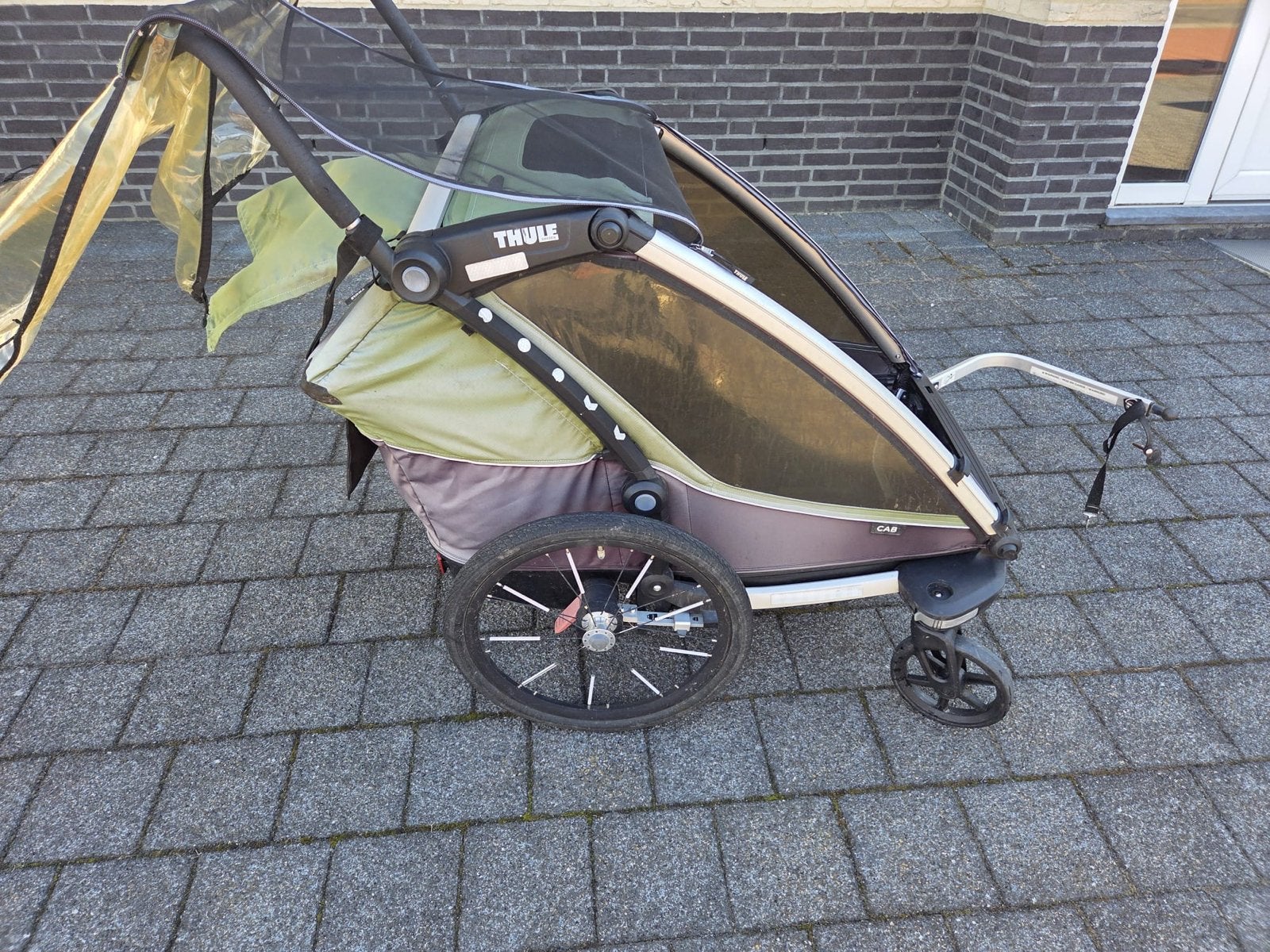 Thule Chariot Cab 2 - Fietskar en Kinderwagen in één, Overige merken, Gebruikt, Duowagen, Ophalen of Verzenden