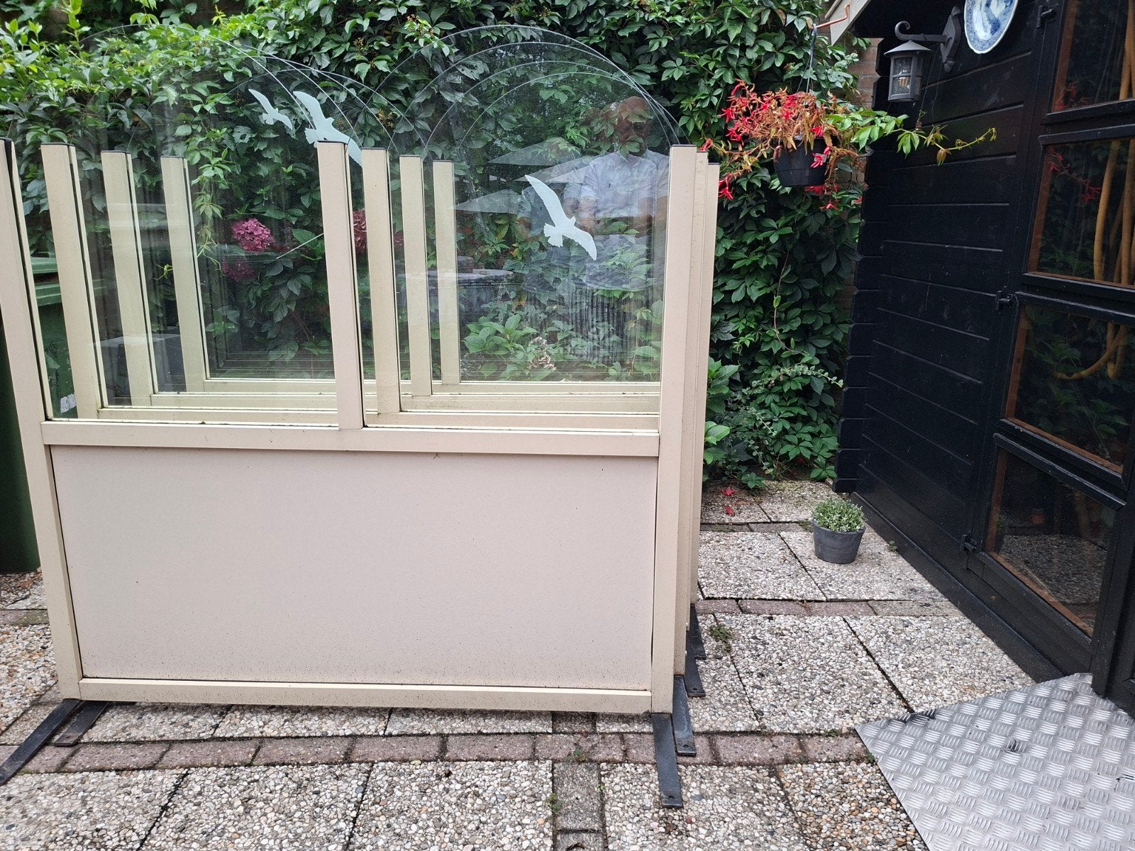 Set van 4 Benelux terrasschermen 150x155cm (BxH), Tuin en Terras, Tuinschermen, Ophalen of Verzenden, Gebruikt, 200 cm of meer