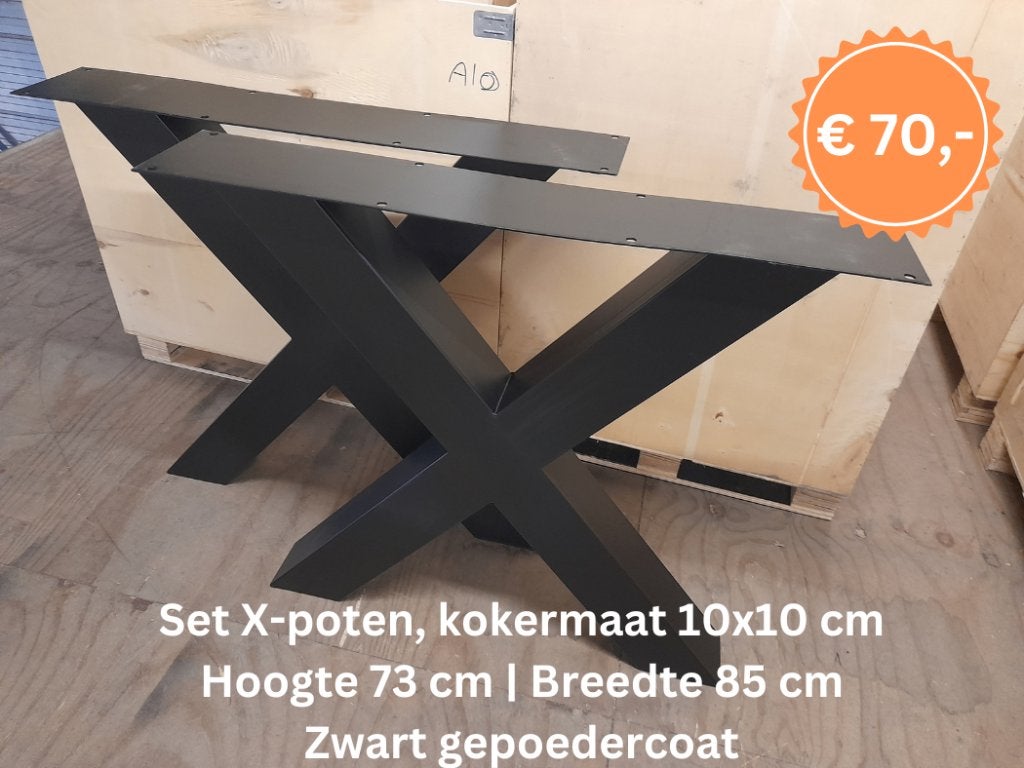 Stalen poten B-keus, opruiming, zwart gepoedercoat, metaal, Ophalen, 50 tot 100 cm, Rond, Nieuw