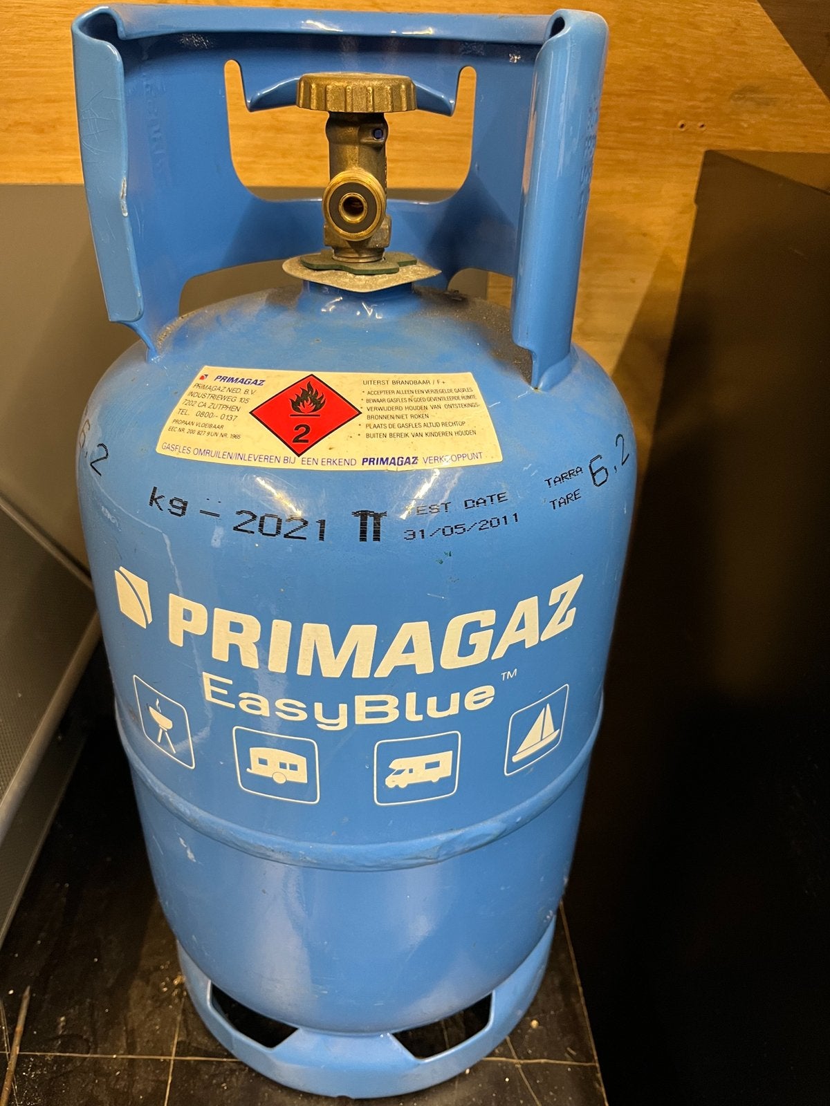 Primagaz EasyBlue gasfles (leeg), Ophalen, Gebruikt