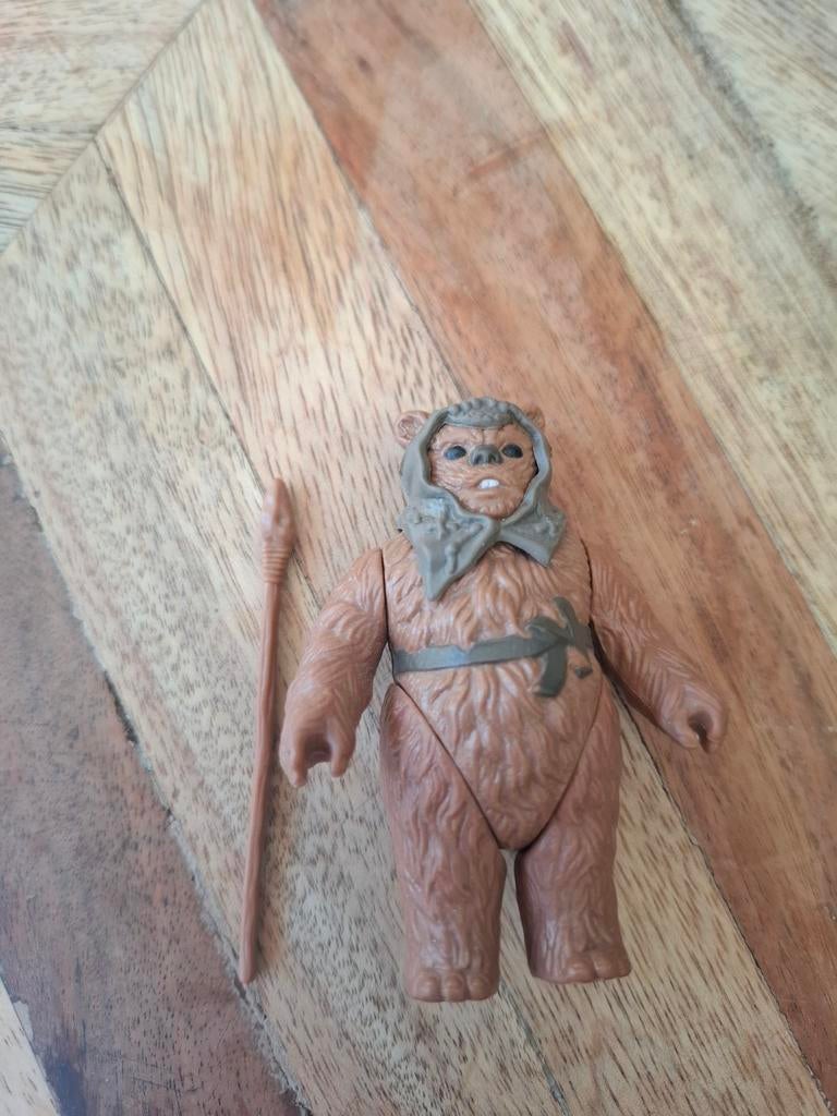 Vintage Star Wars Ewok romba actiefiguur met speer, Ophalen of Verzenden, Gebruikt