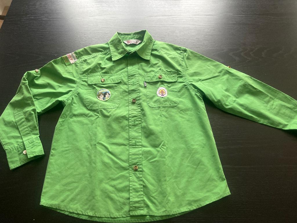Groene scouting blouse maat 146 scoutfit, Ophalen, Zo goed als nieuw, Kleding
