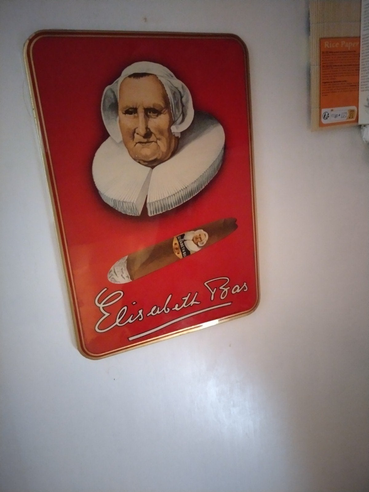 Elizabeth Bas sigaren reclamebordje, Verzamelen, Ophalen of Verzenden, Reclamebord