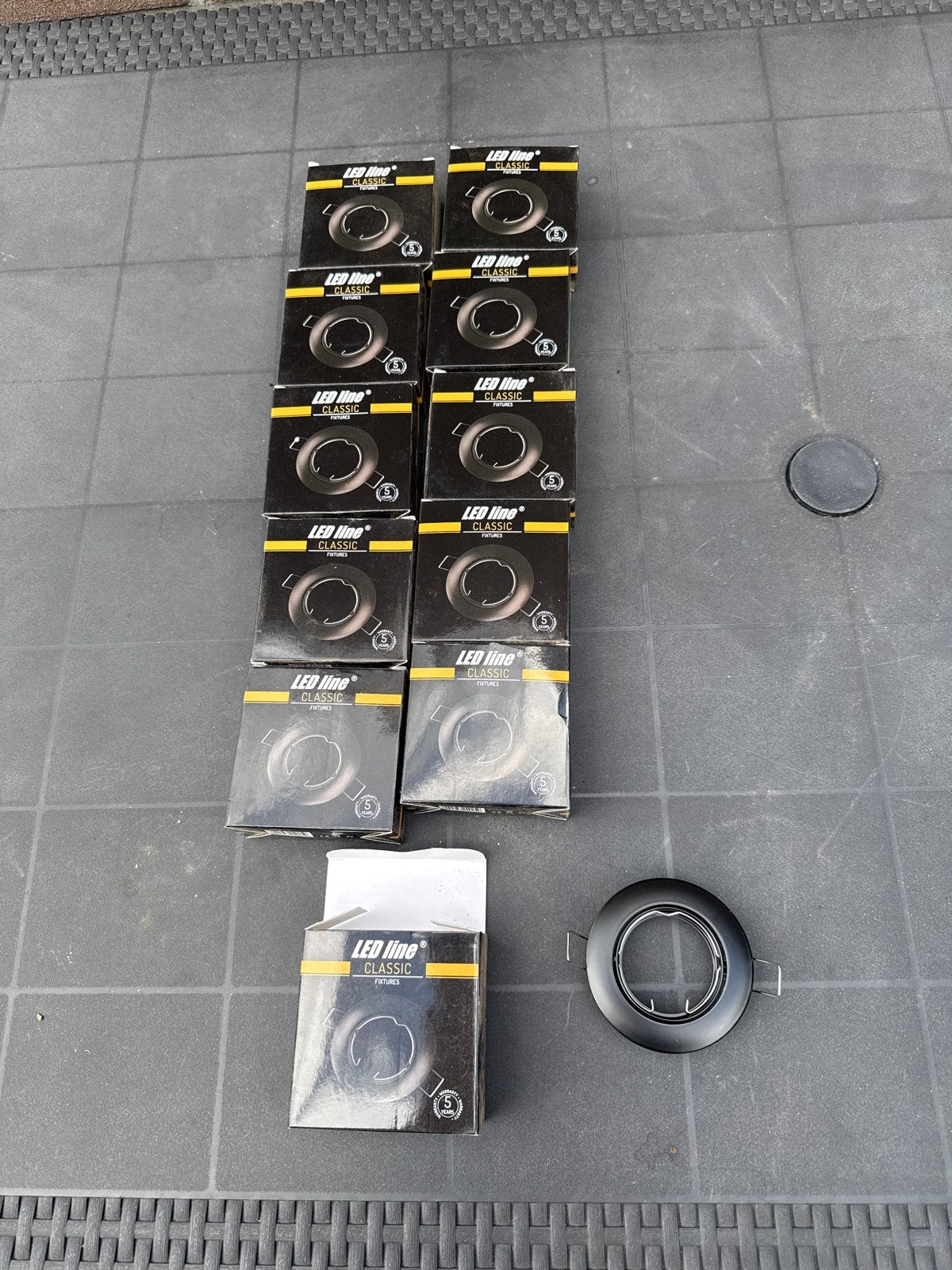 LED Inbouwspots Zwart 76mm Boormaat - Set van 10, Nieuw, Ophalen of Verzenden, LED, Metaal