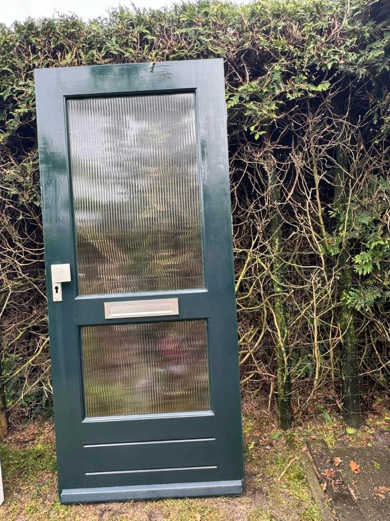 kwalitatieve voordeur van massief hout hard hout 201,5x88, Doe-het-zelf en Verbouw, Deuren en Horren, Gebruikt, 80 tot 100 cm