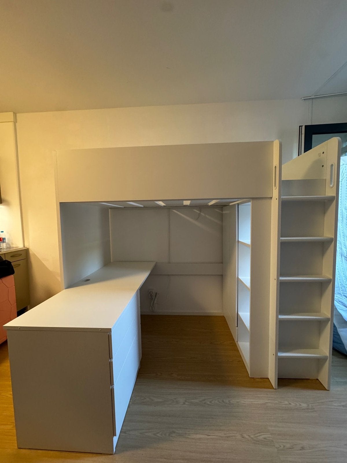 IKEA SMÅSTAD Hoogslaper 90x200 met matras, bureau & kast, Ophalen, Gebruikt, 90 cm, Eenpersoons