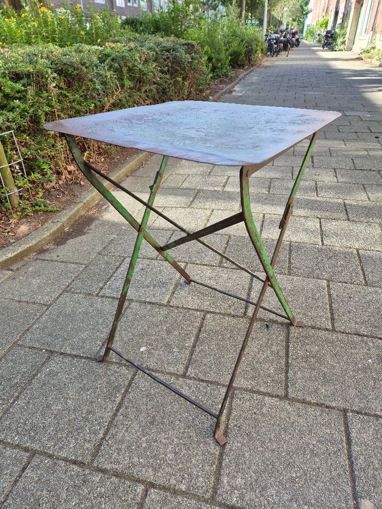 Terras tafeltje, Ophalen, Gebruikt, Vierkant, Metaal