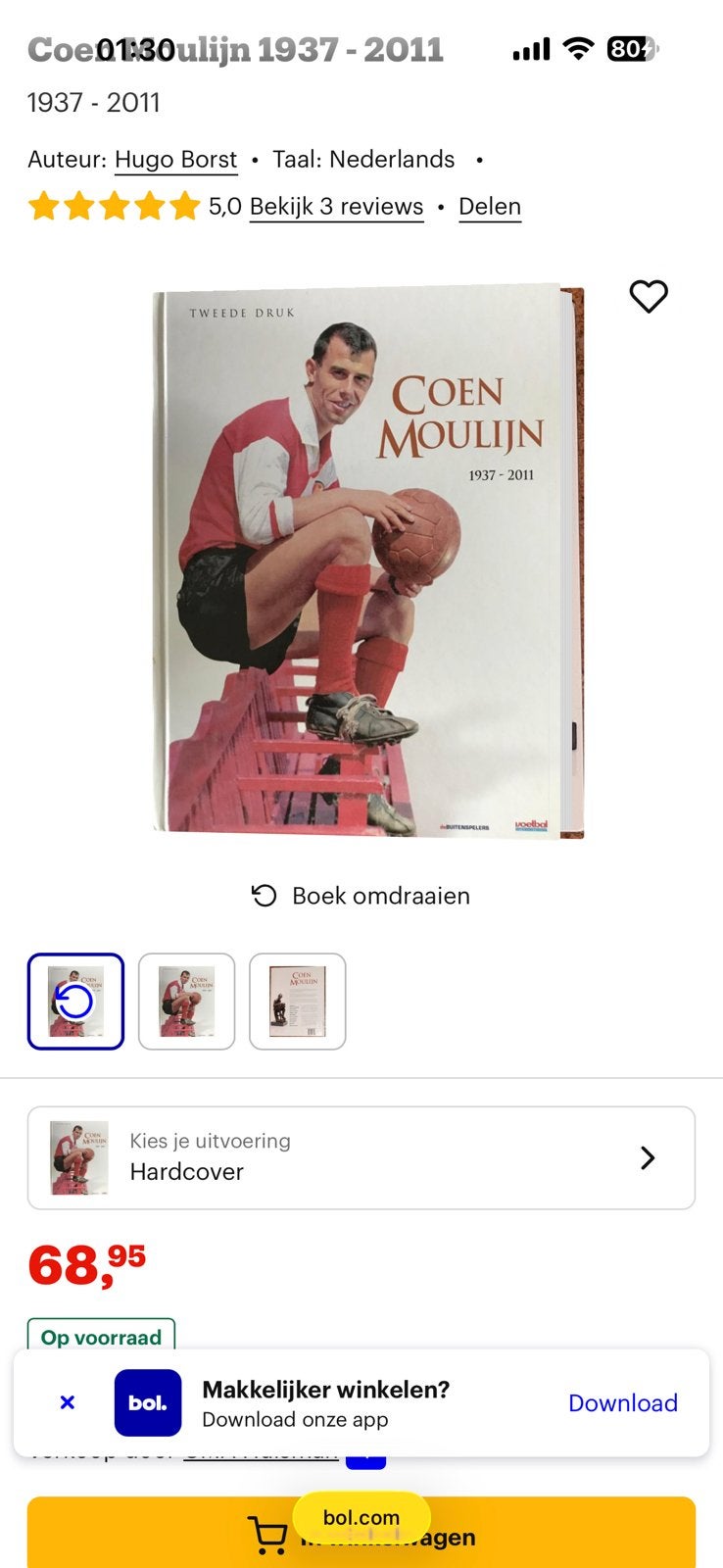 Feyenoord coen moulijn boek nieuw, Ophalen of Verzenden, Zo goed als nieuw, Feyenoord, Boek of Tijdschrift