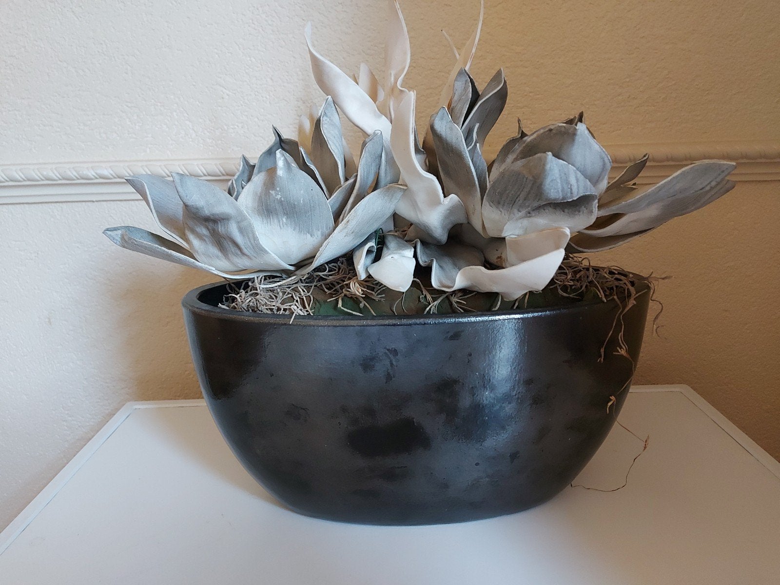 Foam pot met kunstplant, 35 cm hoog, nieuwstaat, Ophalen, Zo goed als nieuw, Overige materialen