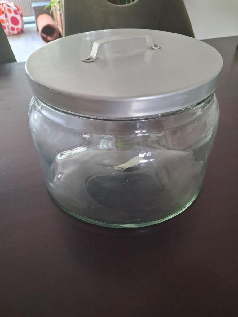 BURKEN grote glazen Ikea pot, Ophalen of Verzenden, Zo goed als nieuw, Glas, Pot, Bus of Blik