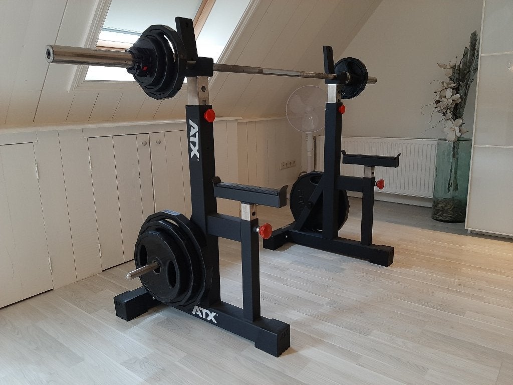 Atx squat stands SQS-750 plus olympisch halterst, Sport en Fitness, Ophalen, Overige materialen, Benen, Krachtstation