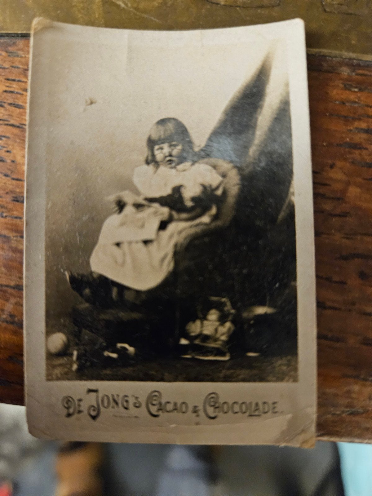 Antieke foto van kind, De Jong's Cacao & Chocolade, Gebruikt, Foto, Ophalen of Verzenden, Voor 1940