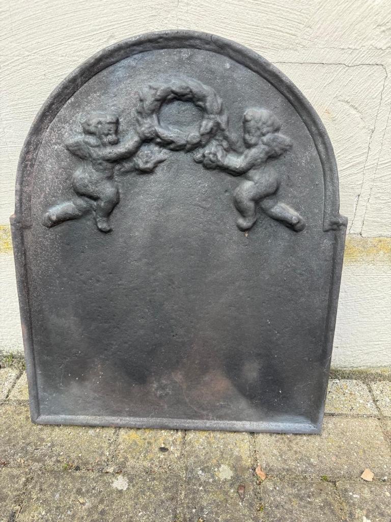 Haardplaat gietijzer, Huis en Inrichting, Haarden, Ophalen, Gebruikt, Vrijstaande haard, Houthaard