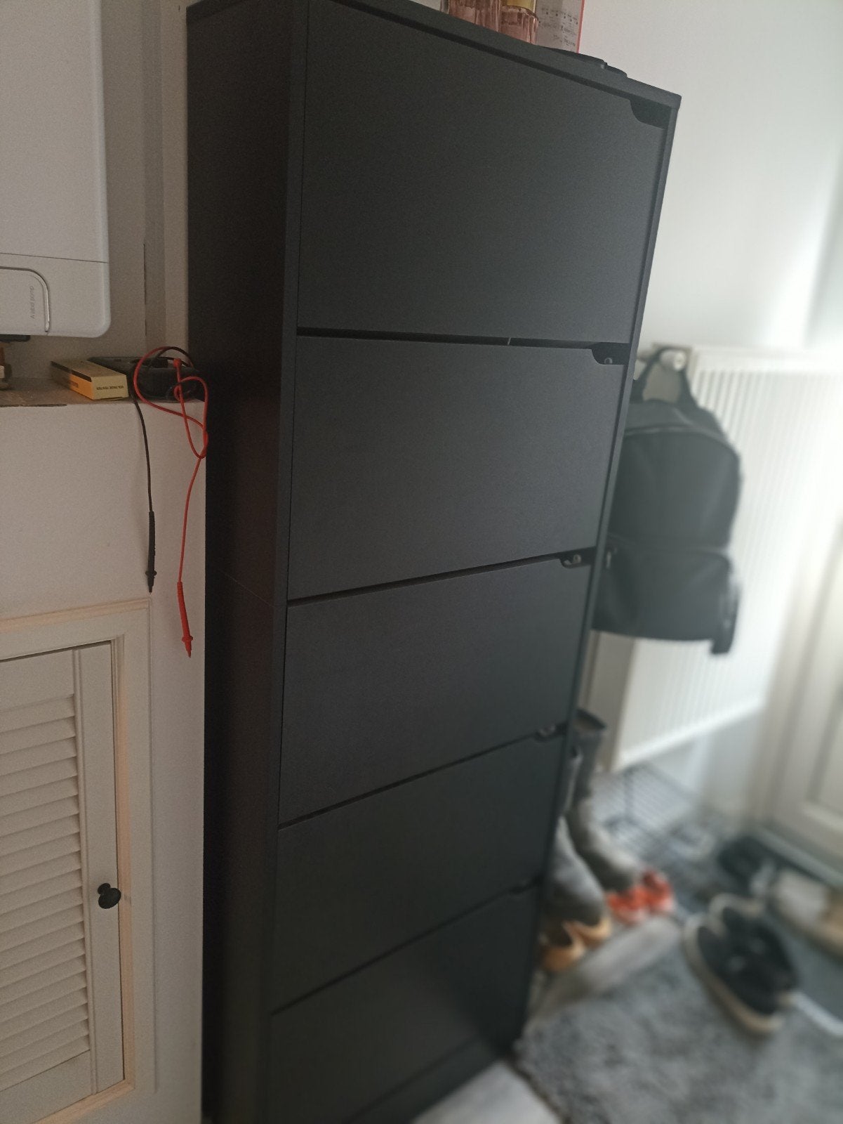 Schoenenkast met 5 opbergvakken - Zwart, Huis en Inrichting, Ophalen, Gebruikt, Modern